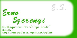 erno szerenyi business card